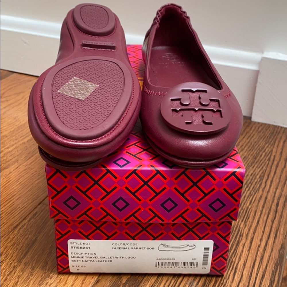 Brand New Tory Burch Minnie Travel Ballet Flat SZ5